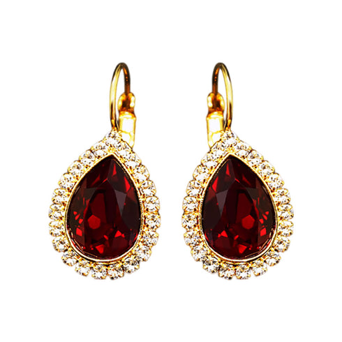 Auskarai "Debesų Lašas (Siam)" su Swarovski™ kristalais
